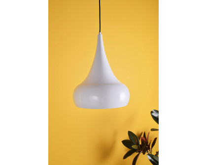 Elegant Circa 1-Light Pendant - White, L 11.5" (LDPD2047WH)