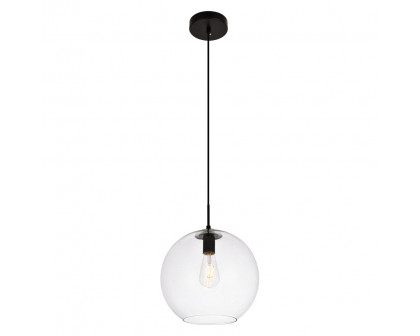 Elegant Pendant Light - Black/Glass, L 11.8" (LDPD2114)