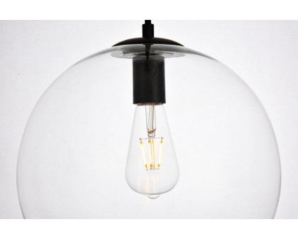 Elegant Pendant Light - Black/Glass, L 11.8" (LDPD2114)