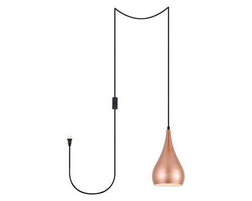 Elegant Nora 1 Light Plug-In Pendant - Honey Gold (LDPG2001HG)