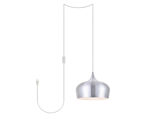 Elegant Nora 1 Light Plug-In Pendant - Burnished Nickel (LDPG2003BN)