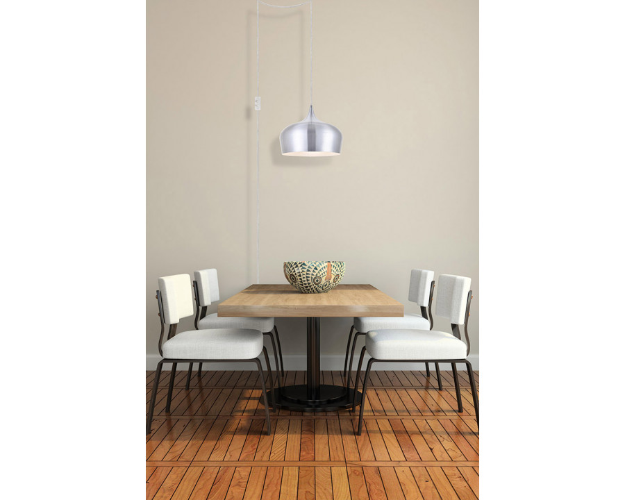 Elegant Nora 1 Light Plug-In Pendant - Burnished Nickel (LDPG2003BN)