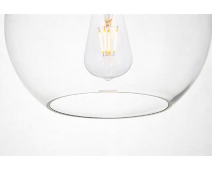 Elegant Baxter 1 Light Plug-In Pendant - Black, L 8" (LDPG2206BK)