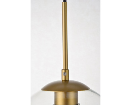 Elegant Baxter 1 Light Plug-In Pendant - Brass, L 8" (LDPG2206BR)