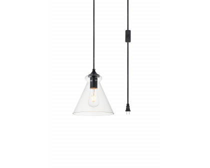 Elegant Destry 1 Light Plug-In Pendant - Black (LDPG2244BK)