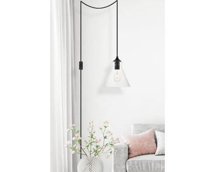 Elegant Destry 1 Light Plug-In Pendant - Black (LDPG2244BK)