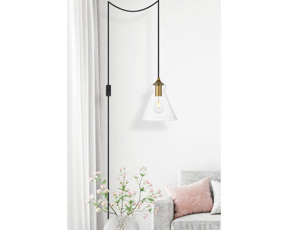 Elegant Destry 1 Light Plug-In Pendant - Brass (LDPG2244BR)