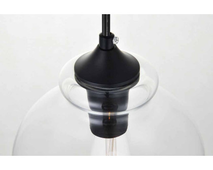 Elegant Destry 1 Light Plug-In Pendant - Black, L 8" (LDPG2245BK)