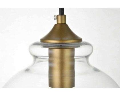 Elegant Destry 1 Light Plug-In Pendant - Brass, L 8" (LDPG2245BR)