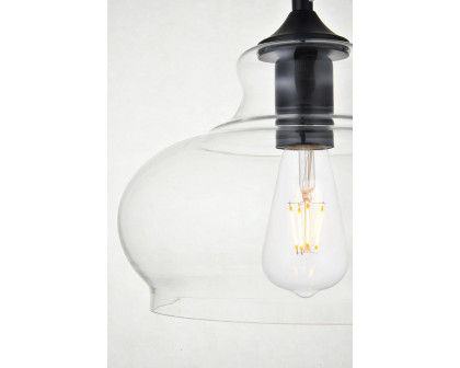 Elegant Destry 1 Light Plug-In Pendant - Black, L 9.4" (LDPG2246BK)