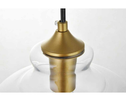 Elegant Destry 1 Light Plug-In Pendant - Brass, L 9.4" (LDPG2246BR)