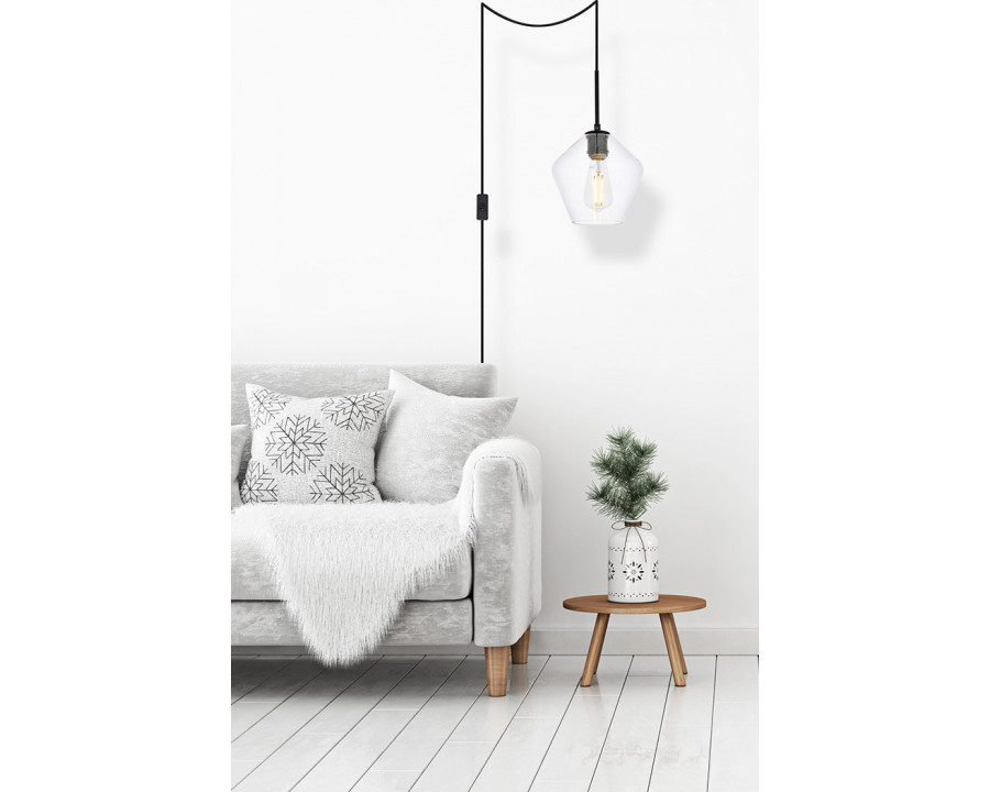 Elegant Gene 1 Light Plug-In Pendant - Black (LDPG2256BK)