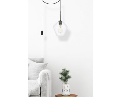 Elegant Gene 1 Light Plug-In Pendant - Black (LDPG2256BK)