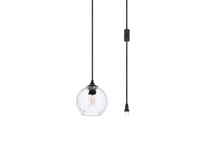 Elegant Pendant Light - Black/Glass, L 6" (LDPG2280)