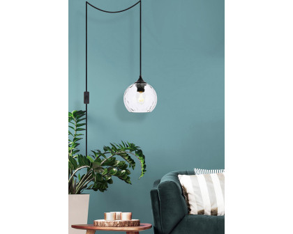 Elegant Pendant Light - Black/Glass, L 6" (LDPG2280)