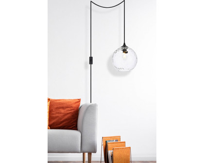 Elegant Pendant Light - Black/Glass, L 8" (LDPG2281)