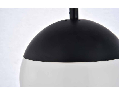 Elegant Eclipse 1 Light Plug - Black/Glass Matte, L 8" (LDPG6026BK)