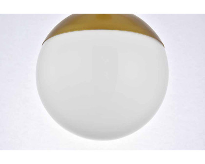 Elegant Eclipse 1 Light Plug - Brass/Glass Matte, L 8" (LDPG6030BR)