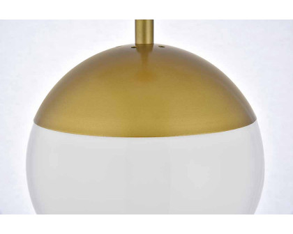 Elegant Eclipse 1 Light Plug - Brass/Glass Matte, L 8" (LDPG6030BR)