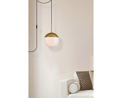 Elegant Eclipse 1 Light Plug - Brass/Glass Matte, L 10" (LDPG6036BR)