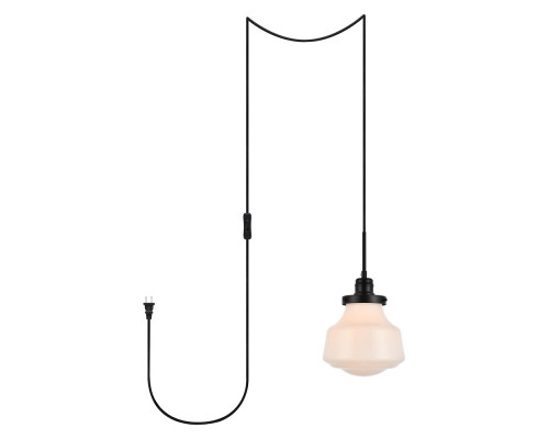 Elegant Lyle 1 Light Plug - Black/Glass Matte (LDPG6255BK)