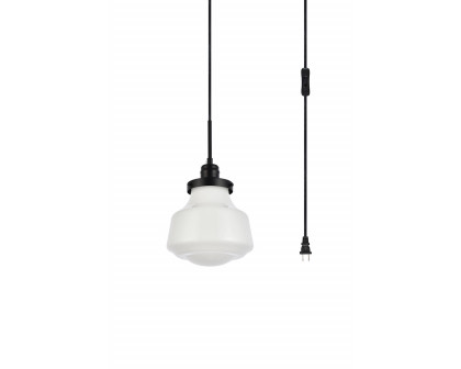 Elegant Lyle 1 Light Plug - Black/Glass Matte (LDPG6255BK)