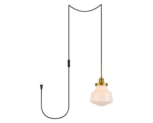 Elegant Lyle 1 Light Plug - Brass/Glass Matte (LDPG6257BR)