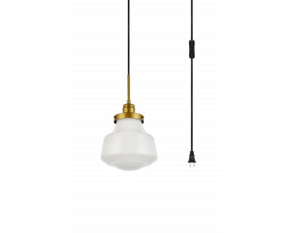 Elegant Lyle 1 Light Plug - Brass/Glass Matte (LDPG6257BR)