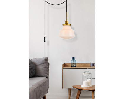 Elegant Lyle 1 Light Plug - Brass/Glass Matte (LDPG6257BR)