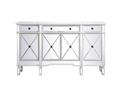 Elegant 60" Mirrored Credenza - White (MF6-1001AW)