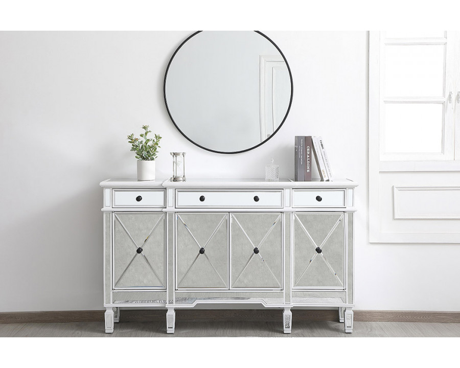 Elegant 60" Mirrored Credenza - White (MF6-1001AW)