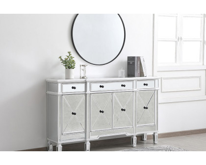 Elegant 60" Mirrored Credenza - White (MF6-1001AW)