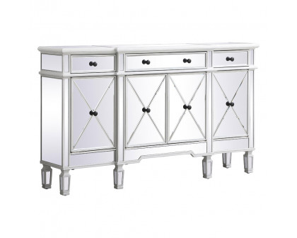 Elegant 60" Mirrored Credenza - White (MF6-1001AW)