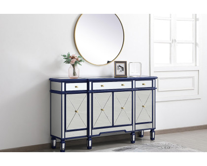 Elegant 60" Mirrored Credenza - Blue (MF6-1001BL)