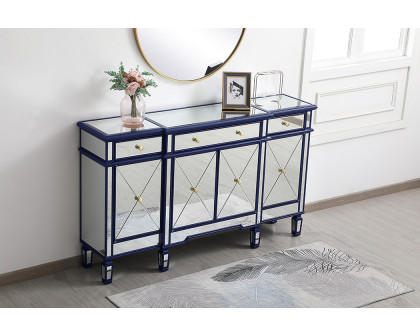 Elegant 60" Mirrored Credenza - Blue (MF6-1001BL)