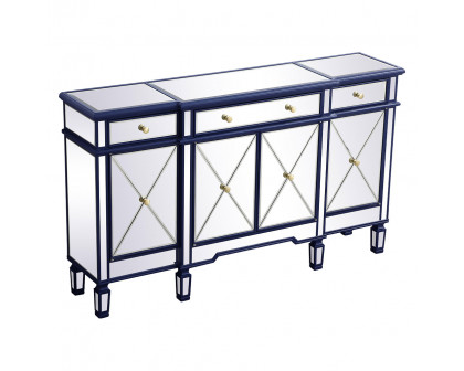 Elegant 60" Mirrored Credenza - Blue (MF6-1001BL)