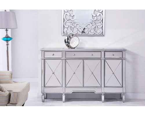 Elegant 60" Mirrored Credenza - Silver (MF6-1001SC)