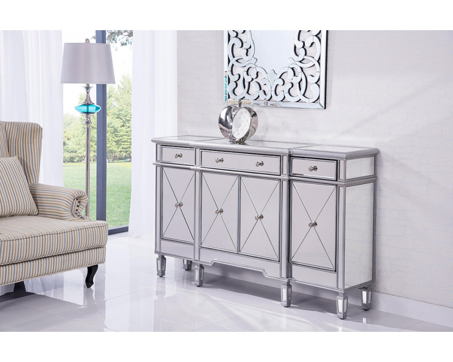 Elegant 60" Mirrored Credenza - Silver (MF6-1001SC)