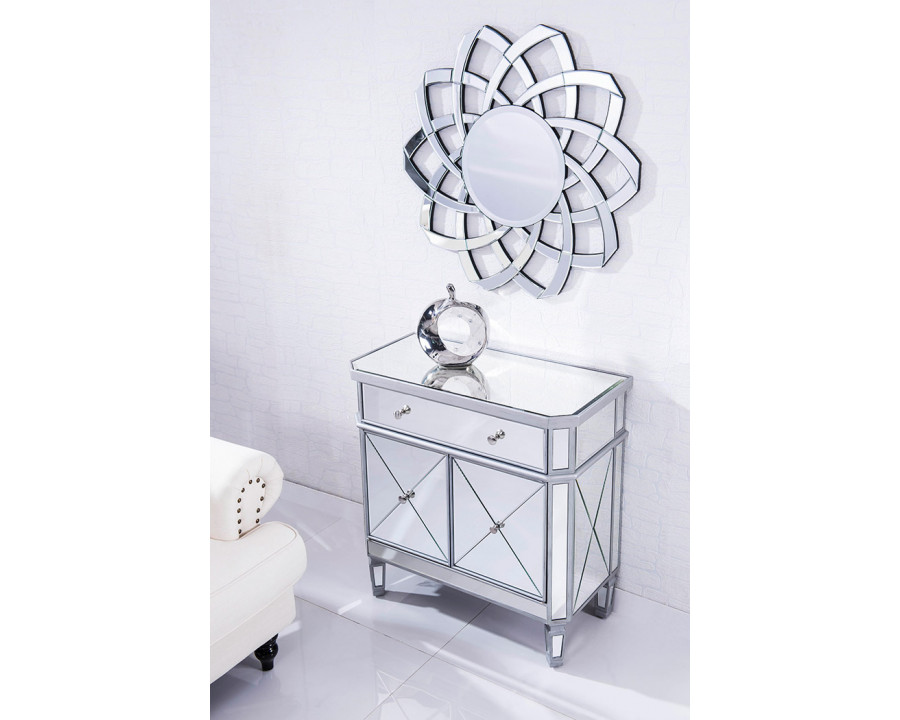 Elegant 32" Mirrored Cabinet - Silver (MF6-1002SC)