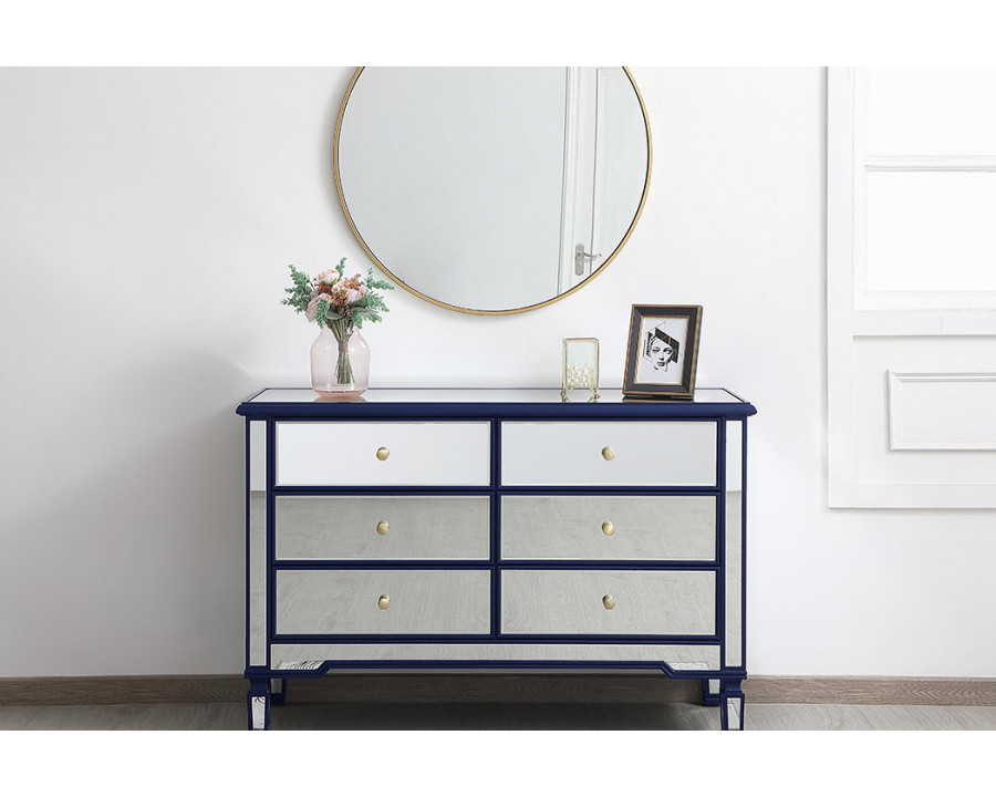 Elegant 6 Drawer Dresser - Blue (MF6-1017BL)