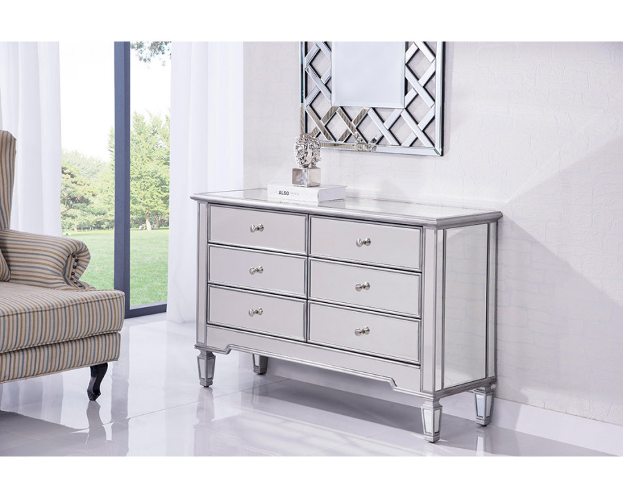 Elegant 6 Drawer Dresser - Silver (MF6-1017S)