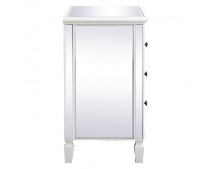 Elegant 33" Mirrored 3 Drawer Chest - White (MF6-1019AW)