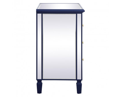 Elegant 33" Mirrored 3 Drawer Chest - Blue (MF6-1019BL)