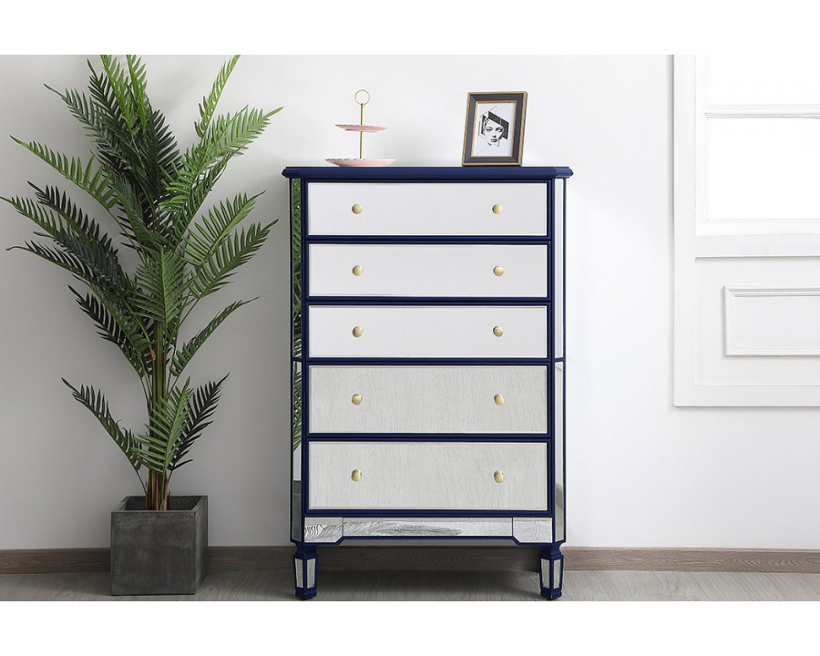 Elegant 5 Drawer Cabinet - Blue (MF6-1026BL)