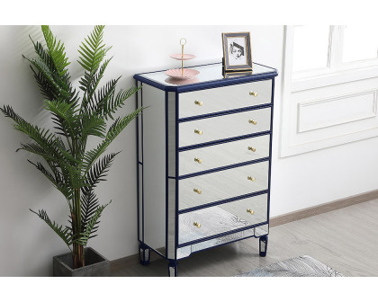 Elegant 5 Drawer Cabinet - Blue (MF6-1026BL)