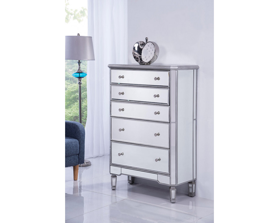 Elegant 5 Drawer Cabinet - Silver (MF6-1026S)