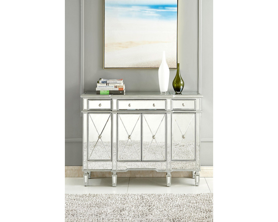 Elegant 3 Drawer 4 Door Cabinet - Silver (MF6-1111SC)