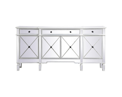 Elegant 72" Mirrored Credenza - White (MF6-2111AW)