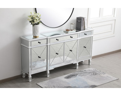 Elegant 72" Mirrored Credenza - White (MF6-2111AW)