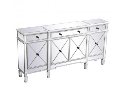 Elegant 72" Mirrored Credenza - White (MF6-2111AW)